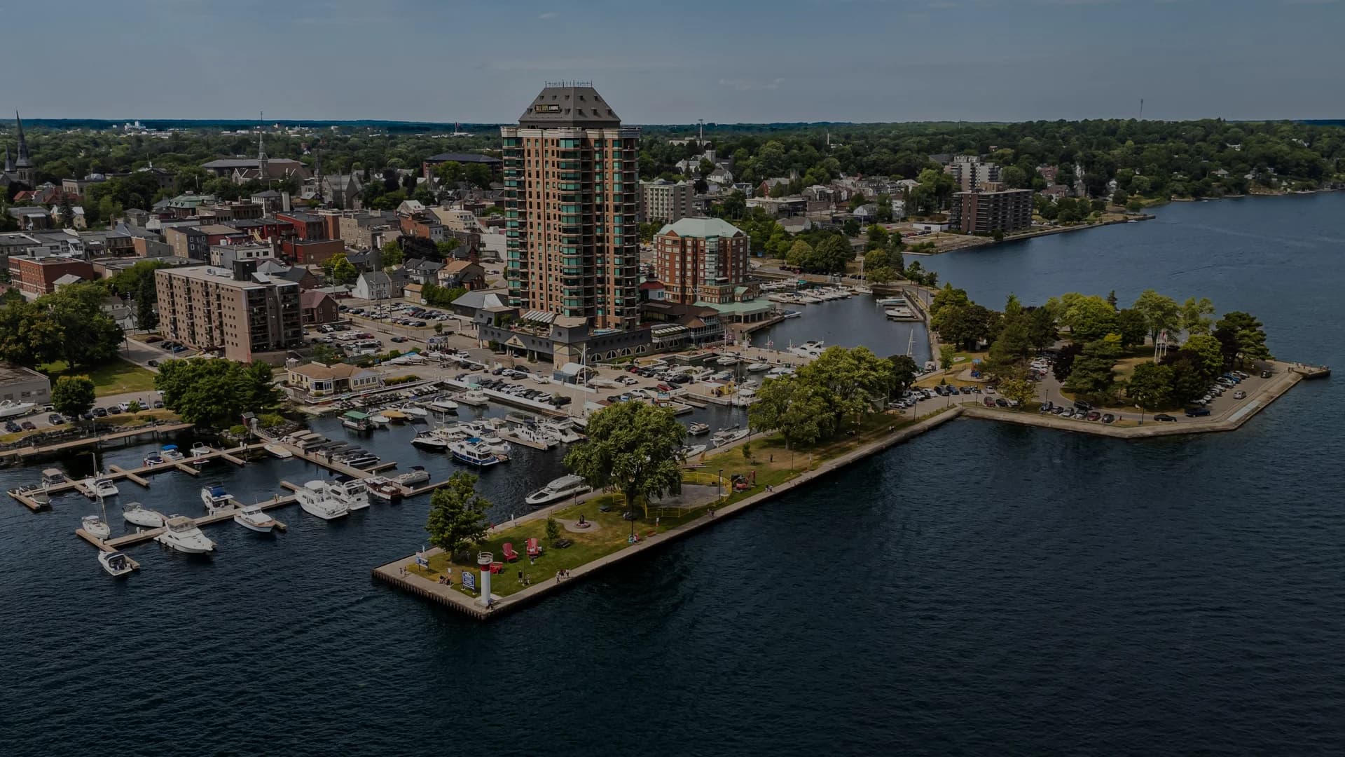 Aerial view of Brockville, Ontario - Steward Seal Coating service area